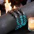 Obsidian | Silver | Firefly Glass Pebble Bracelet